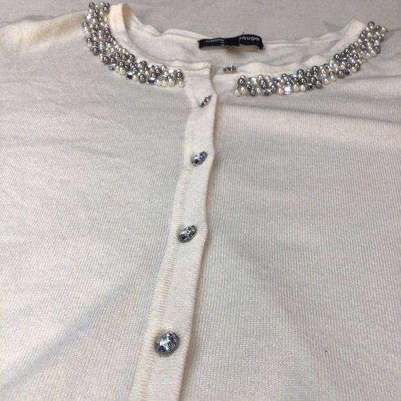 Embellished White Cardigan Sweater - Picture 2 of 6